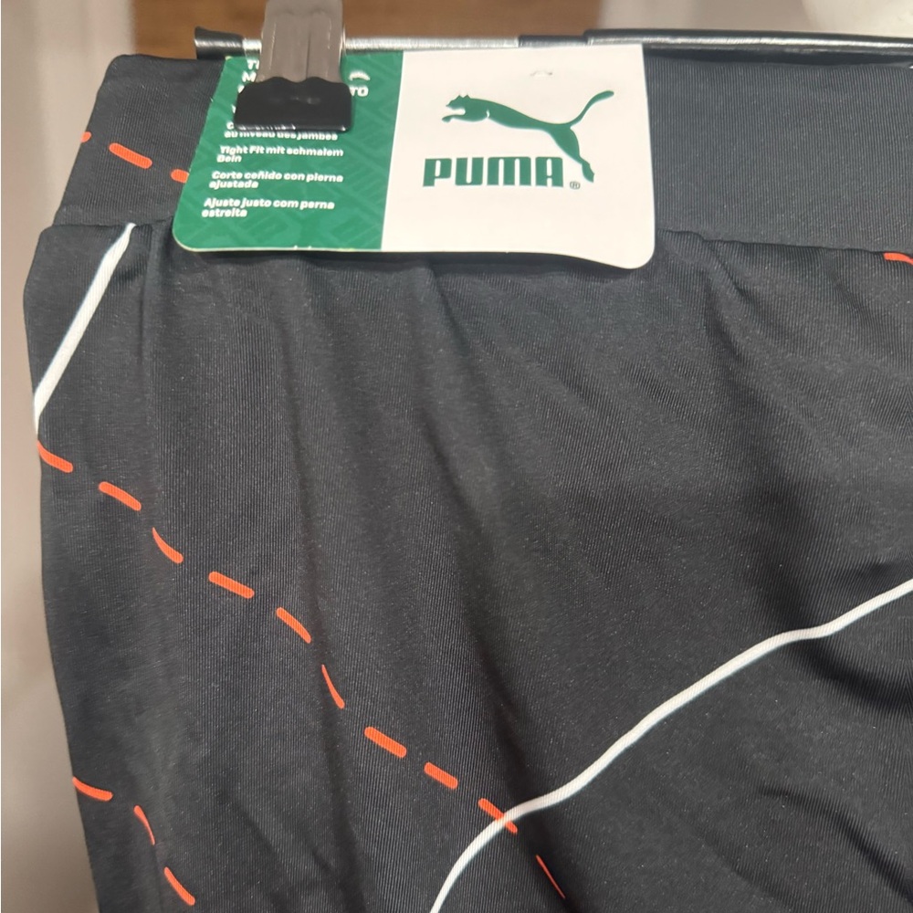 Puma Black Leggings with Geometric Design - Picture 3 of 6